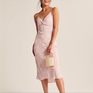 Abercrombie Twist Front Slip Midi Dress